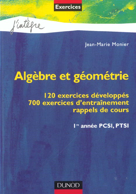 Exercices d'alghbre et giomitrie 1re annie pcsi ptsi