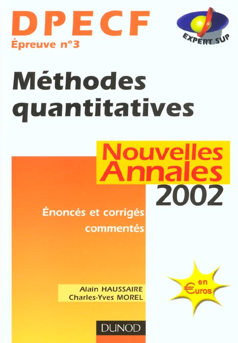 Dpecf epreuve 3 ; methodes quantitatives ; annales ; edition 2002