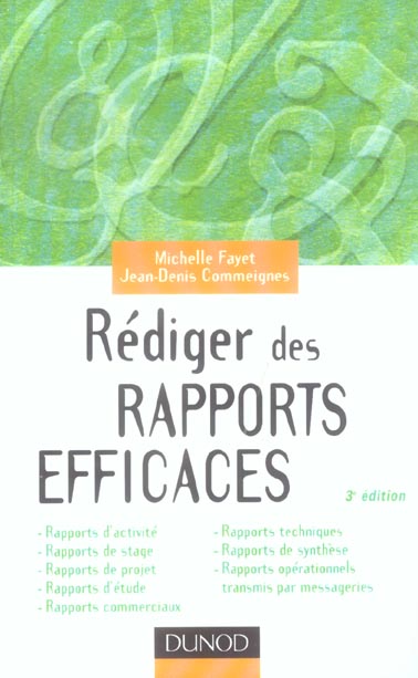 Rediger des rapports efficaces (3e édition)