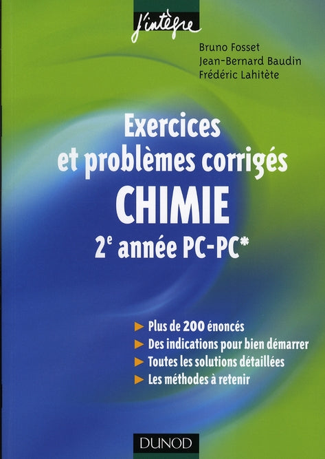 Chimie ; exercices et problèmes corrigés ; 2e année pc pc*
