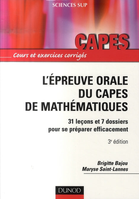 L'épreuve orale du capès de mathématiques (3e édition)