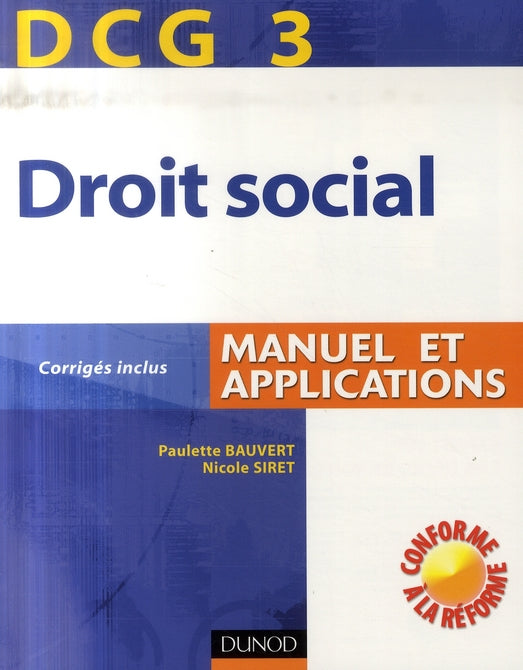 Droit social DCG 3 ; manuel et applications