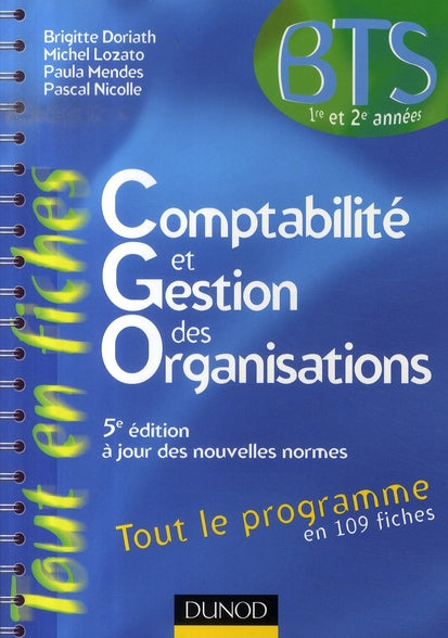 Comptabilité et gestion des organisations ; bts 1e et 2e années (5e édition)