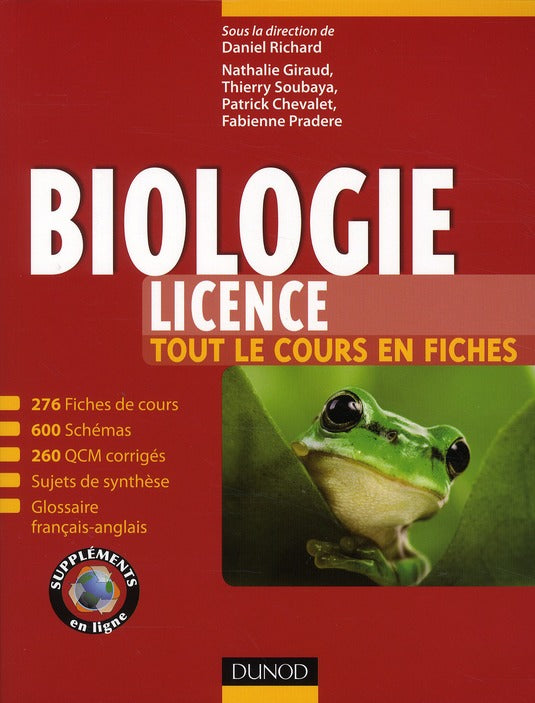 Biologie ; licence ; tout le cours en fiches