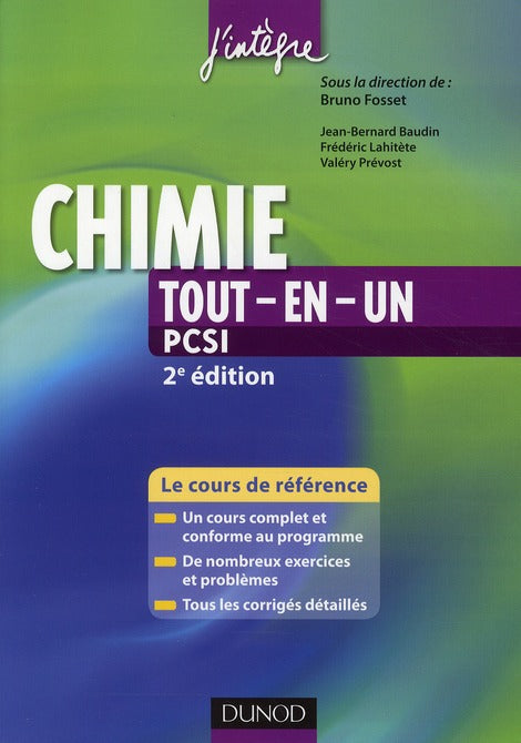 Chimie tout-en-un ; PCSI ; cours et exercices corrigés (2e édition)