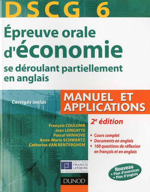 DSCG 6 ; épreuve orale d'économie se déroulant partiellement en anglais (2e édition)