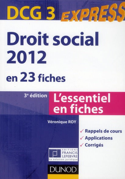 DCG 3 ; droit social en 23 fiches (3e édition)