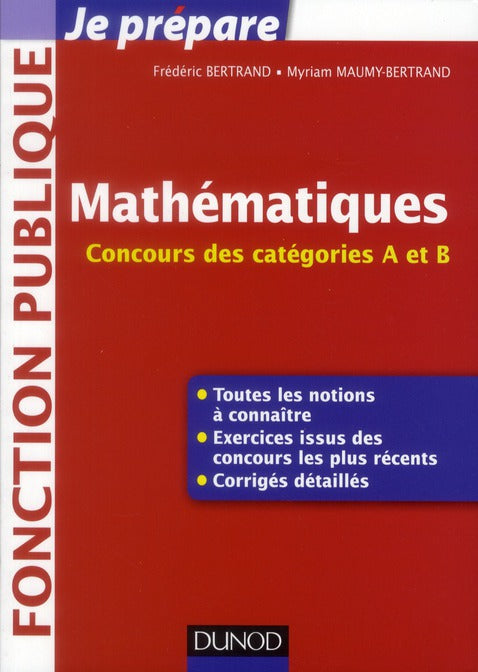 Je prépare : mathématiques ; concours des catégories A et B