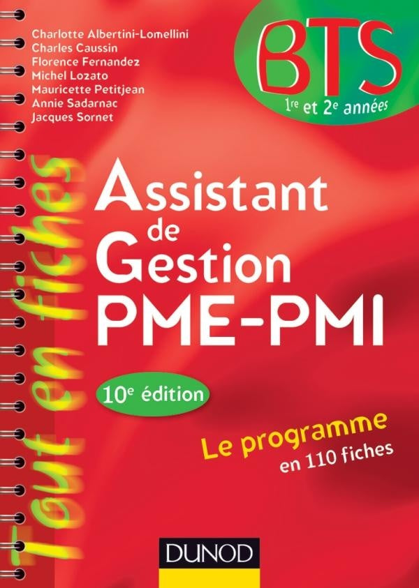 Assistant de gestion PME-PMI ; BTS 1ère et 2ème année ; en 110 fiches (10e édition)