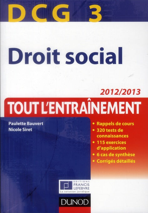 DCG 3 ; droit social ; tout l'entraînement (5e édition)