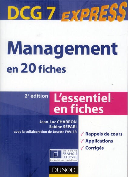 DCG 7 ; management en 20 fiches (2e édition)