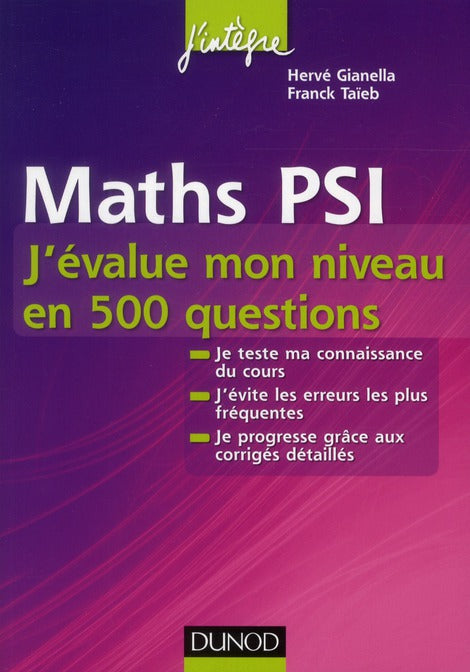 Mathématiques ; PSI ; j'évalue mon niveau en 500 questions