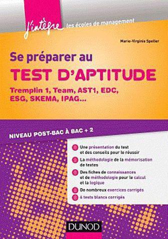 Se préparer au test d'aptitude ; Tremplin 1, Team, AST1, EDC, ESG, SKEMA ; niveau post-bac à bac +2