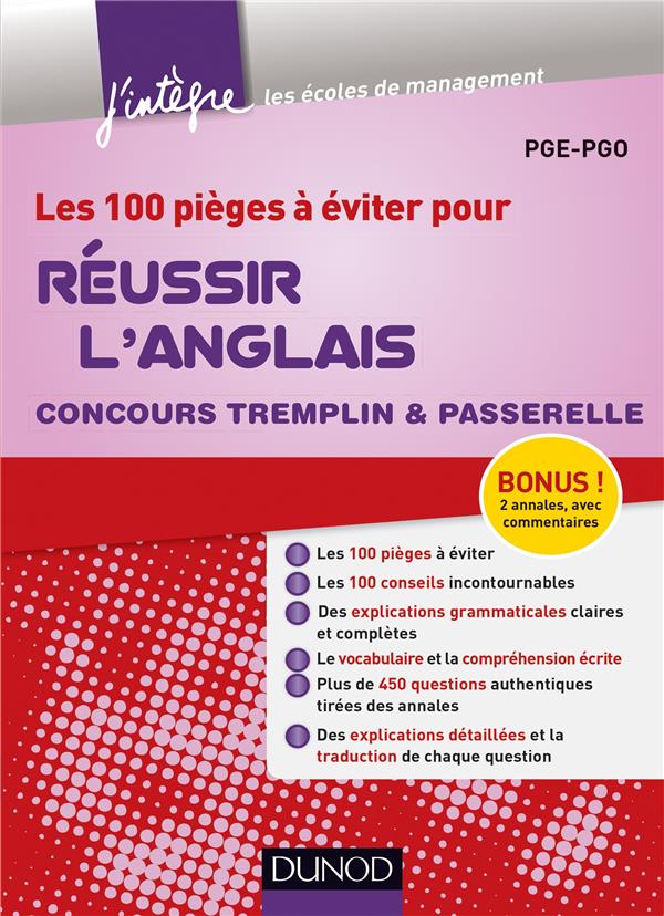 Les 100 pièges à éviter pour réussir l'anglais ; concours Tremplin & Passerelle