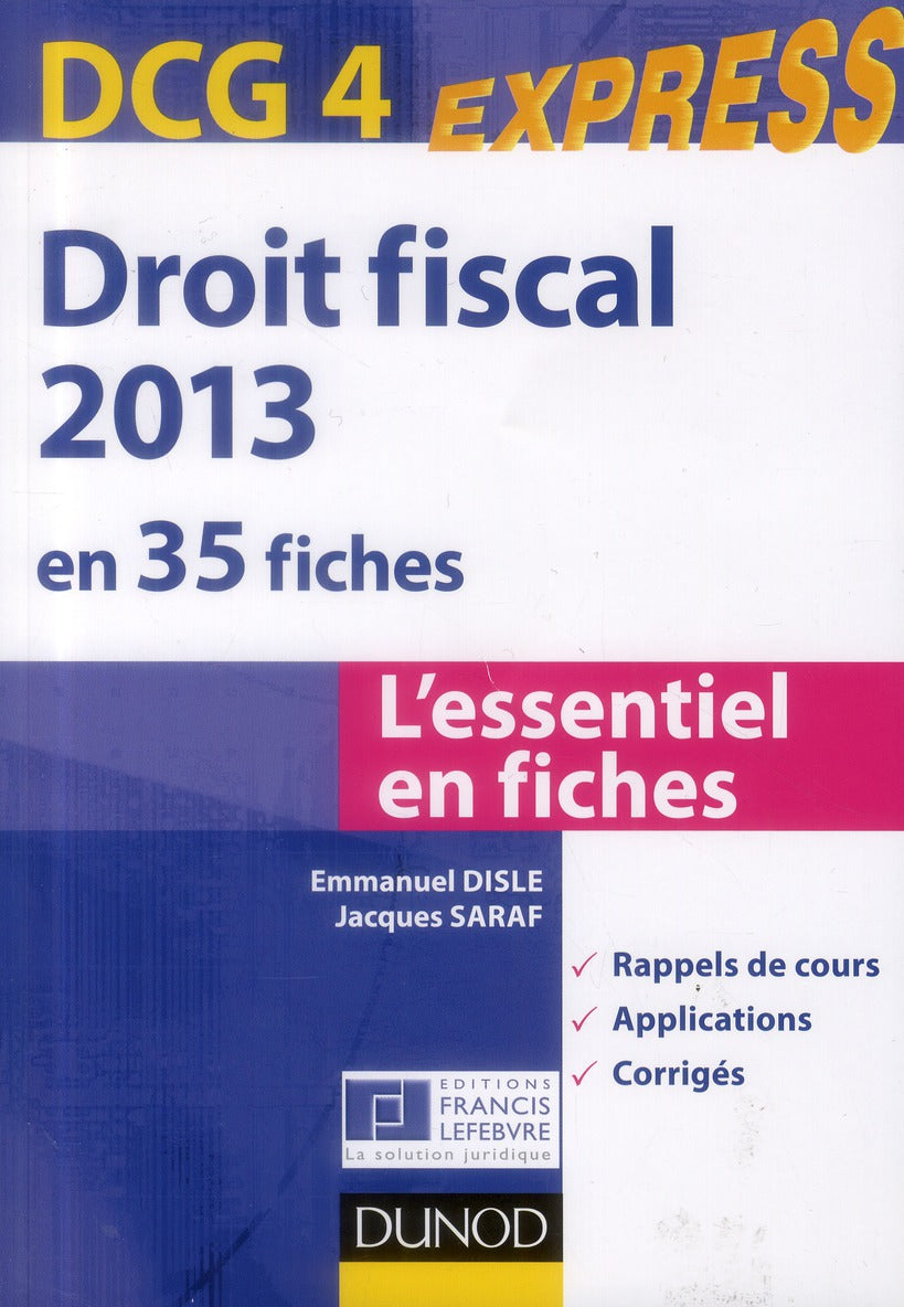 DCG 4 ; droit fiscal en 35 fiches (5e édition)
