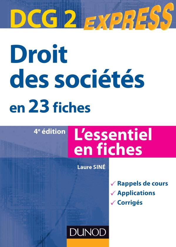 DCG 2 ; droit des sociétés en 23 fiches (4e édition)
