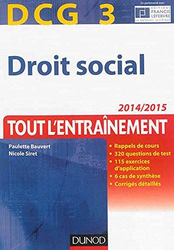 Droit social ; DCG 3 ; tout l'entraînement ; 2014/2015