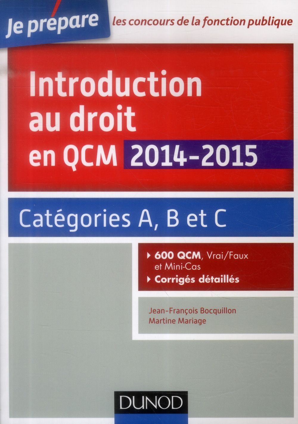 Je prépare : introduction au droit en QCM 2014/2015