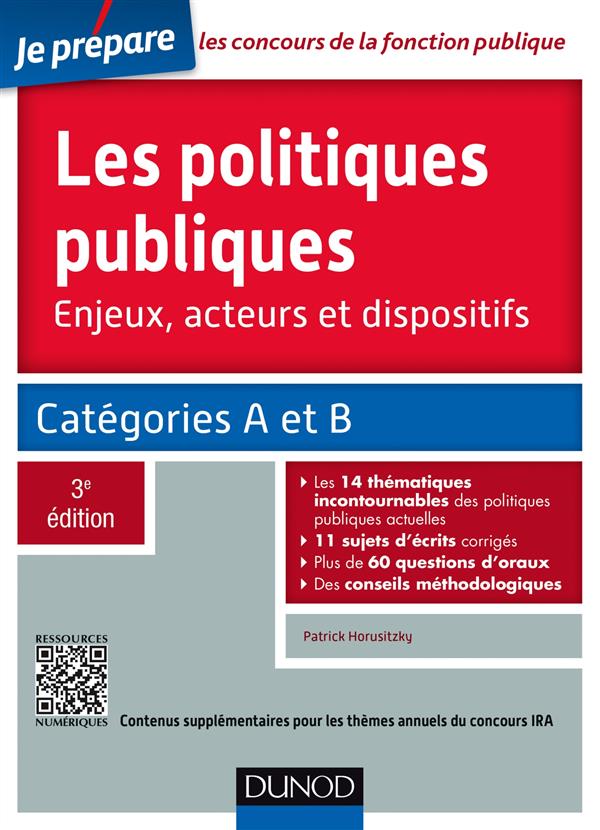Je prépare : les politiques publiques ; catégories A et B ; concours IRA (3e édition)