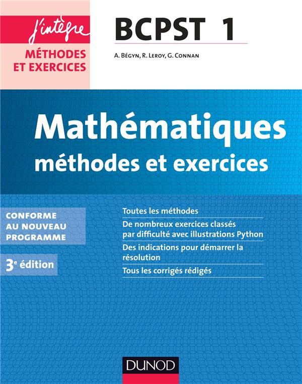 Mathématiques ; bcpst ; 1ère année ; méthodes et exercices (3e édition)
