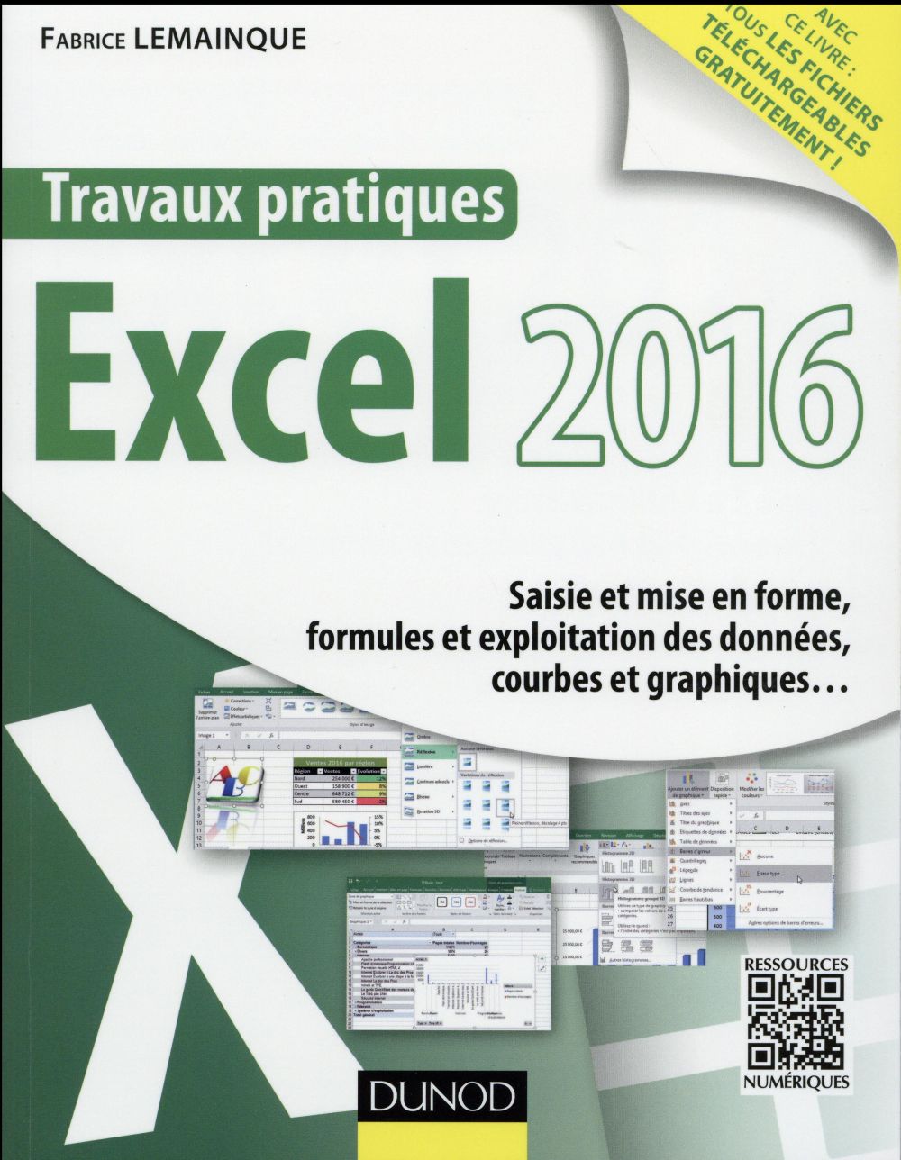 Travaux pratiques avec Excel ; saisie et mise en forme, formules et exploitation des données, courbes et graphiques (édition 2016)