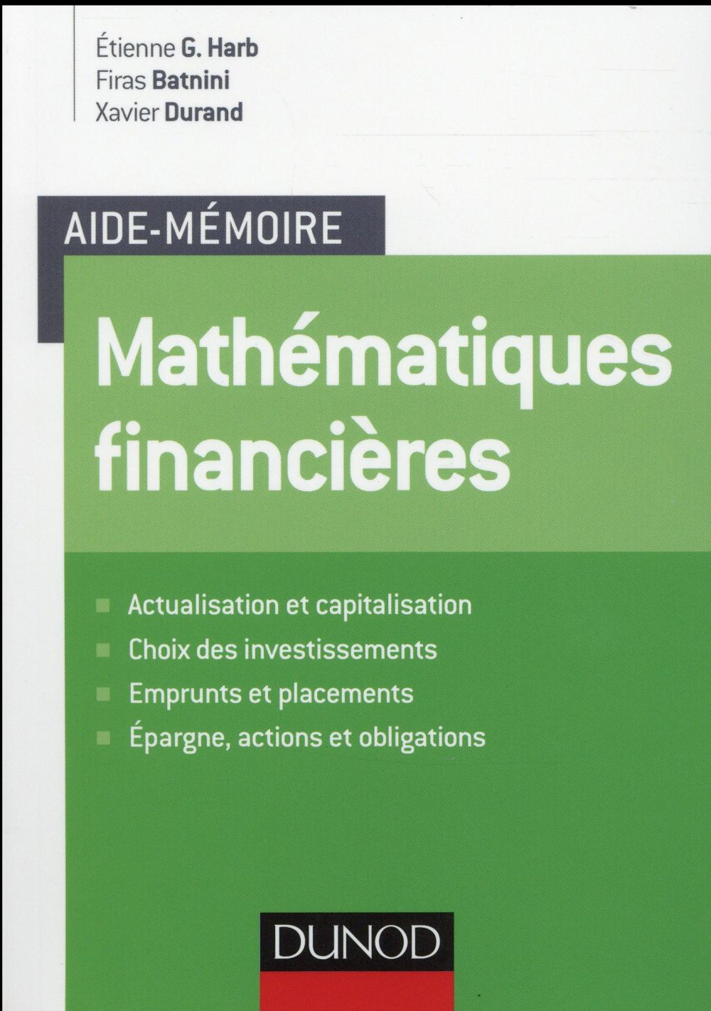 Aide-mémoire : mathématiques financières