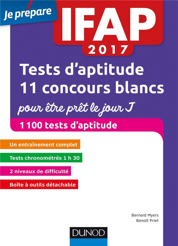 Je prépare : IFAP 2017-2018 tests d'aptitude : 11 concours blancs pour être prêt le jour J (3e édition)