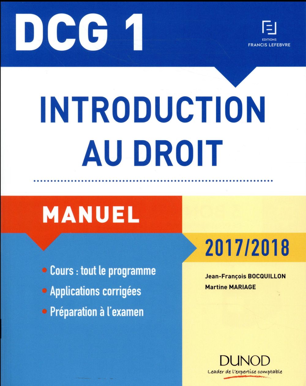 DCG 1 ; introduction au droit ; manuel et applications, QCM (édition 2017/2018)