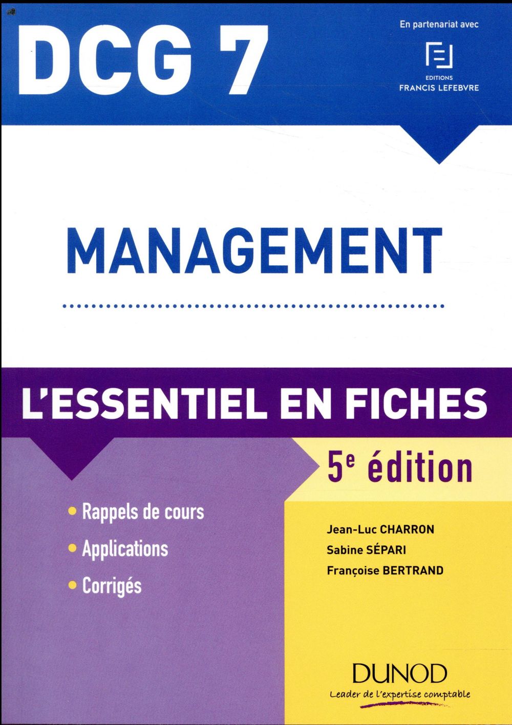 DCG 7 - management ; l'essentiel en fiches (édition 2018/2019)