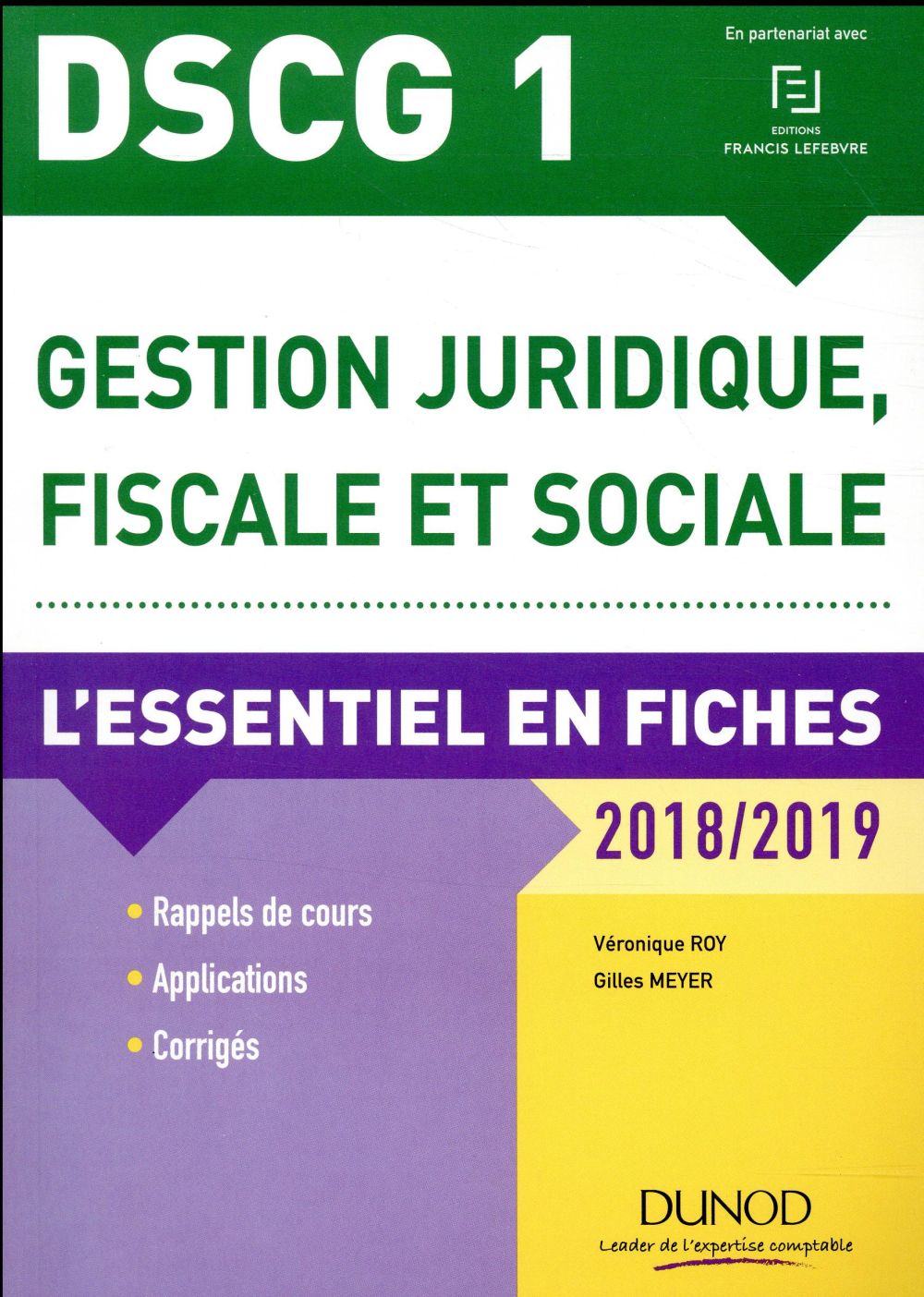 DSCG 1 - gestion juridique, fiscale et sociale ; l'essentiel en fiches (édition 2018/2019)