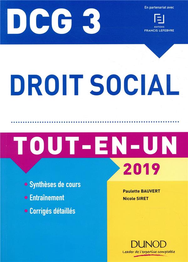 DCG 3 - droit social tout-en-un (édition 2018/2019)