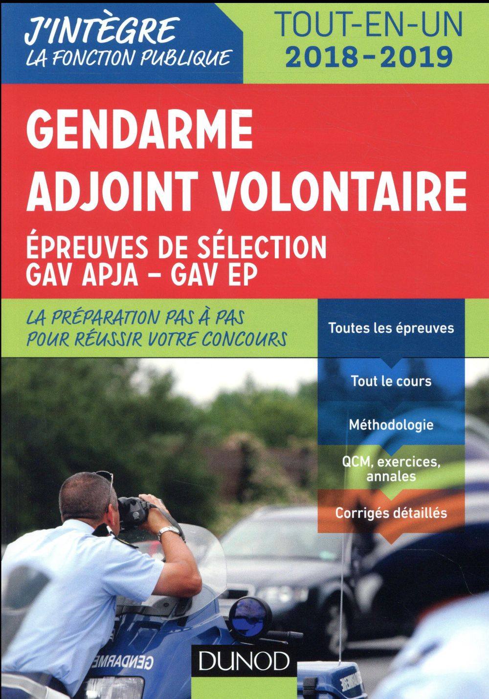 Gendarme adjoint volontaire ; épreuves de selection GAV ; catégorie C tout-en-un (édition 2018/2019)