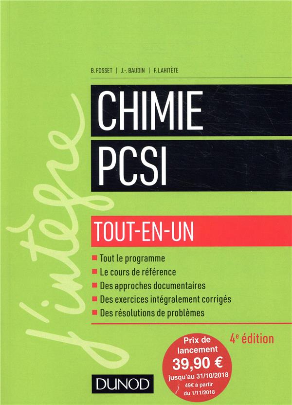 Chimie tout-en-un PCSI (4e édition)