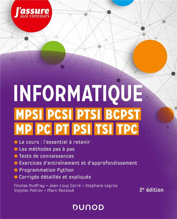 Informatique ; MPSI, PCSI, PTSI, TSI, TPC, MP, PC, PT, PSI, BCPST 1 et 2