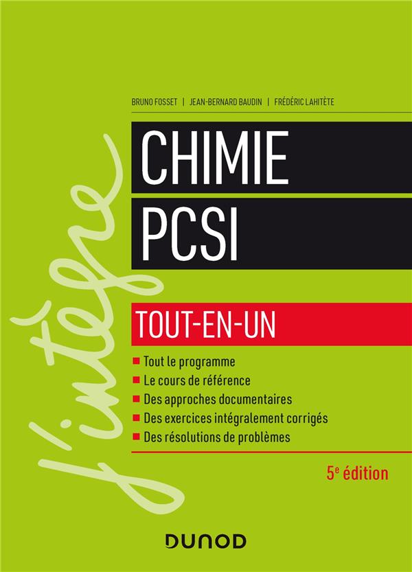 Chimie tout-en-un pcsi - 5e ed. (5e édition)