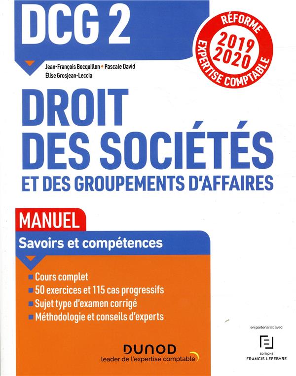 DCG 2 ; droit des sociétés et des groupements d'affaires (édition 2019/2020)