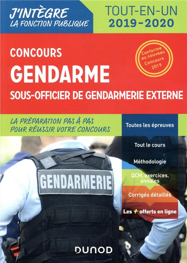 Fonction publique d'Etat Tome 1 ; concours gendarme sous-officier de gendarmerie externe (édition 2019/2020)