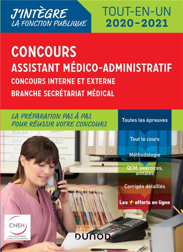 Concours assistant médico-administratif ; tout-en-un catégorie B ; concours externe et interne (édition 2020/2021)