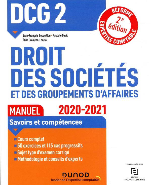 Dcg 2 droit des societes et des groupements d affaires - 1 - dcg 2 droit des societes et des groupem (édition 2020/2021)