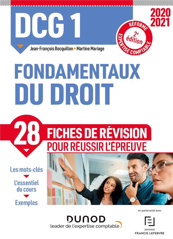 DCG 1 ; fondamentaux du droit ; 28 fiches de révision pour réussir l'épreuve (édition 2020/2021)