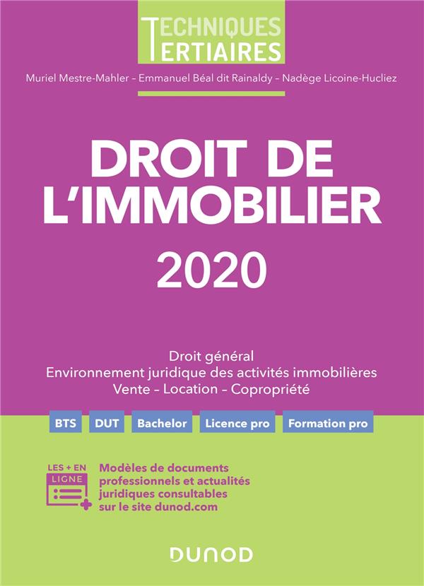 Droit de l'immobilier 2020 (édition 2020)
