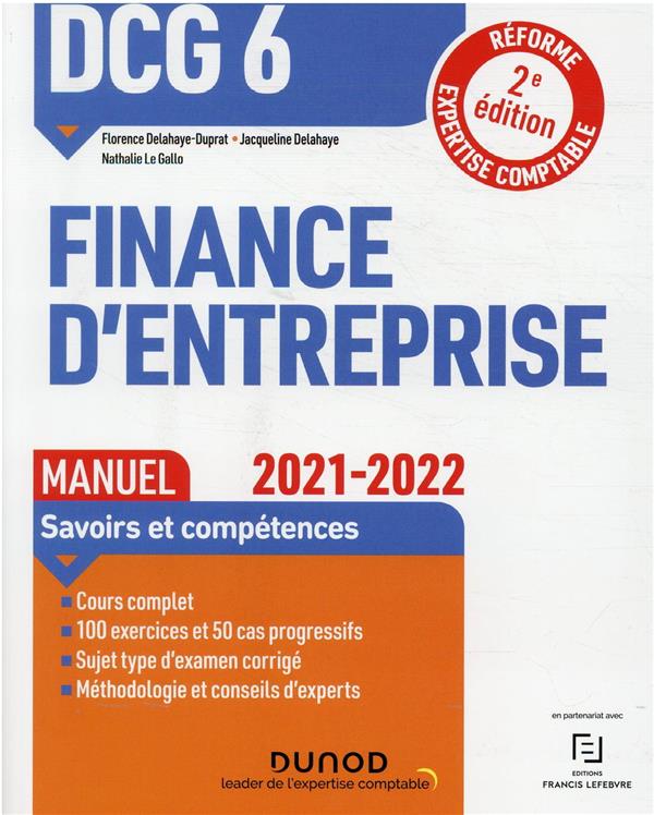 DCG 6 : finance d'entreprise ; manuel (édition 2021/2022)