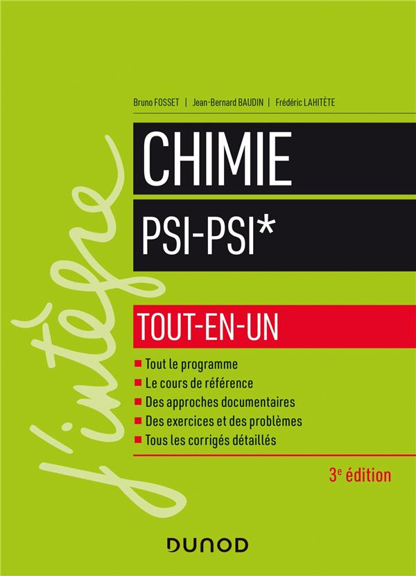 Chimie PSI-PSI* ; tout-en-un (3e édition)