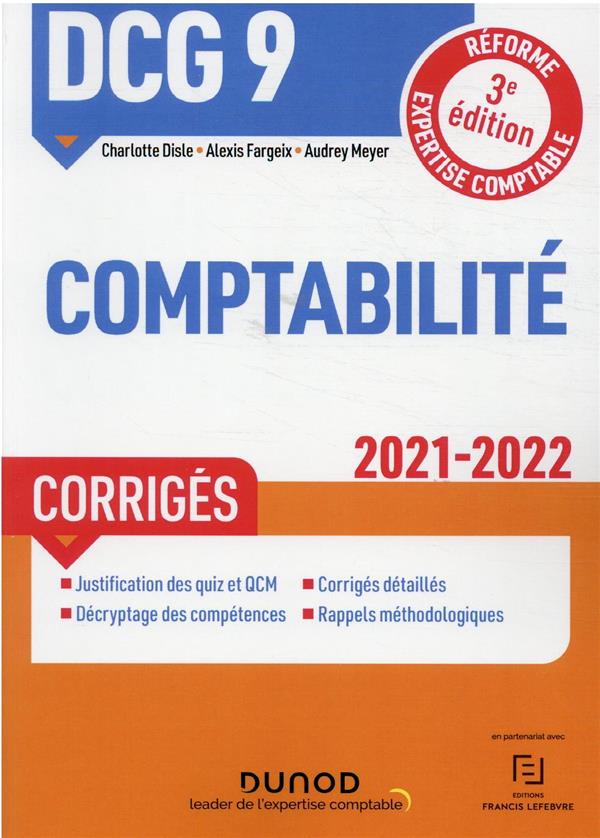 DCG 9 : introduction à la comptabilité ; corrigés (édition 2021/2022)