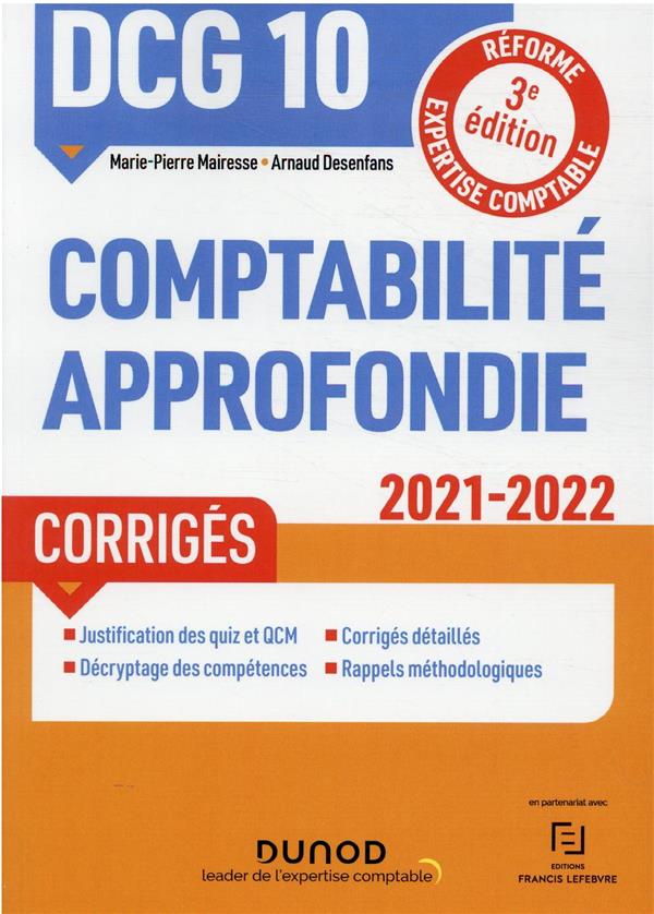 DCG 10 : comptabilité approfondie ; corrigés (édition 2021/2022)