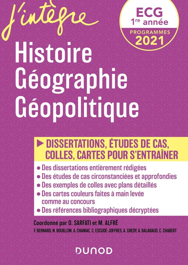 ECG 1 : histoire, géographie, géopolitique ; 50 fiches et dissertations
