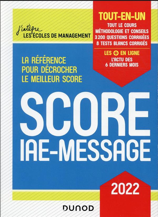 Score IAE-message ; tout-en-un (édition 2022)