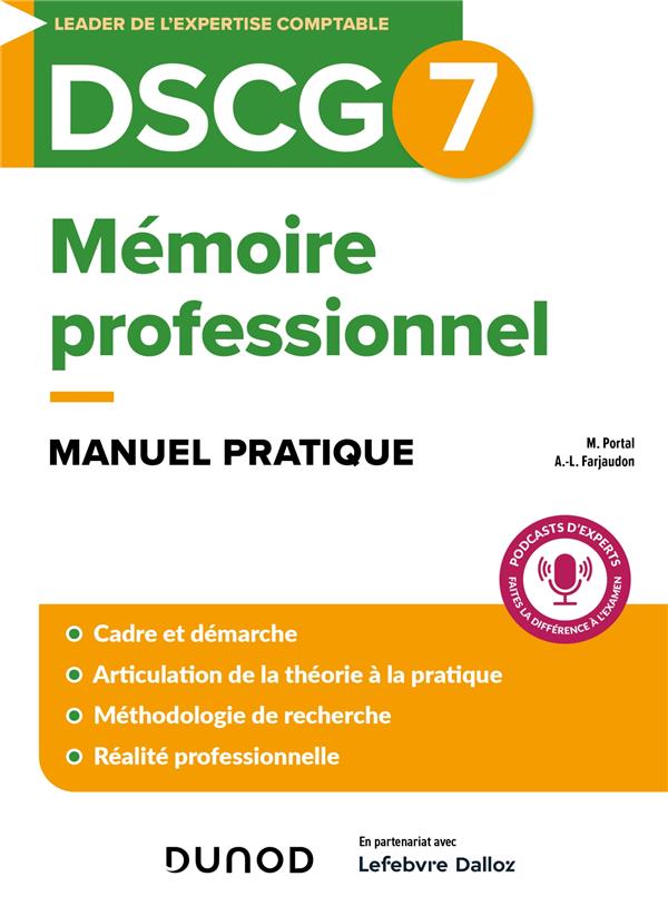 DSCG 7 : Mémoire professionnel ; Manuel pratique