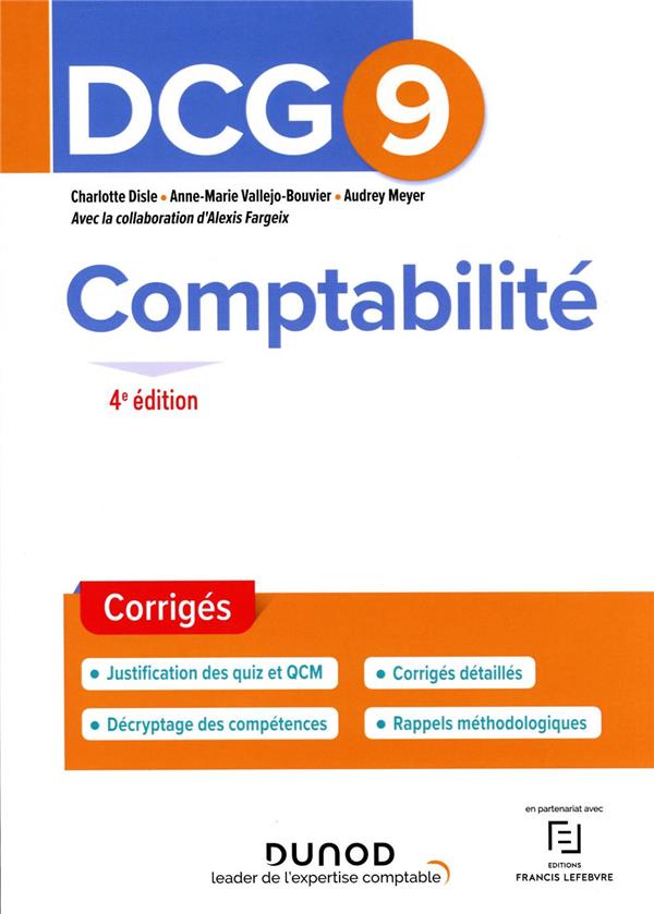 DCG 9 : comptabilité ; corrigés (4e édition)