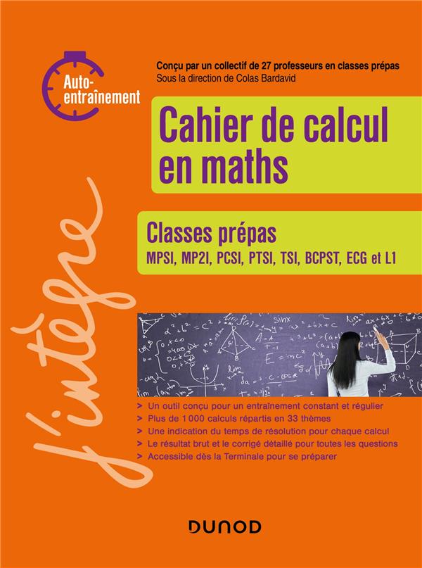 Cahier de calcul en maths ; classes prépas